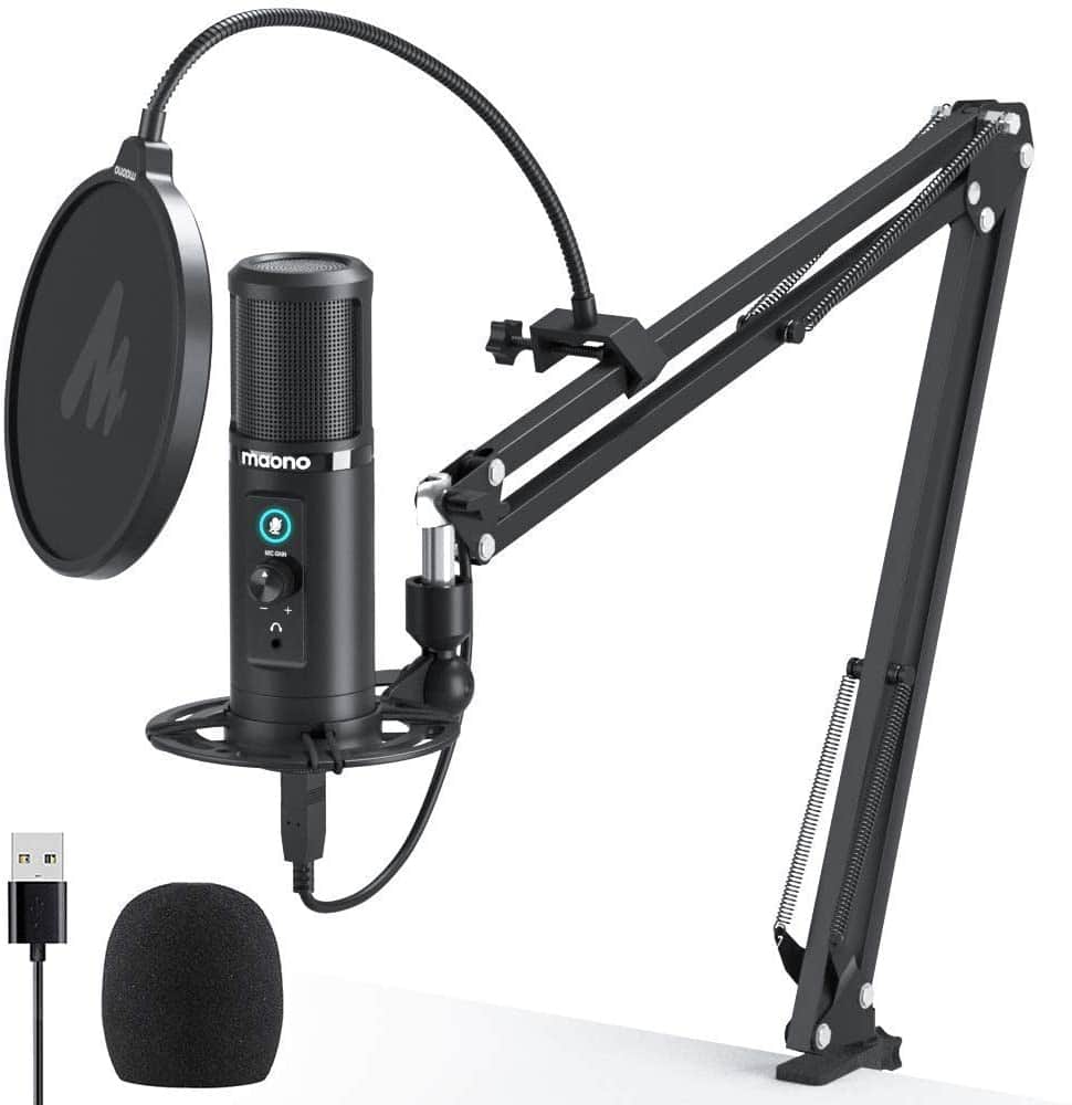 Maono AU-PM422 USB microphone with pop filter and adjustable arm