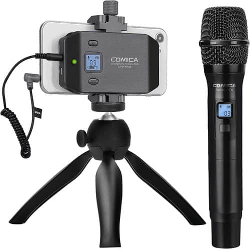 Comica CVM-WS50H Wireless Handheld Microphone Bundle for Smartphones