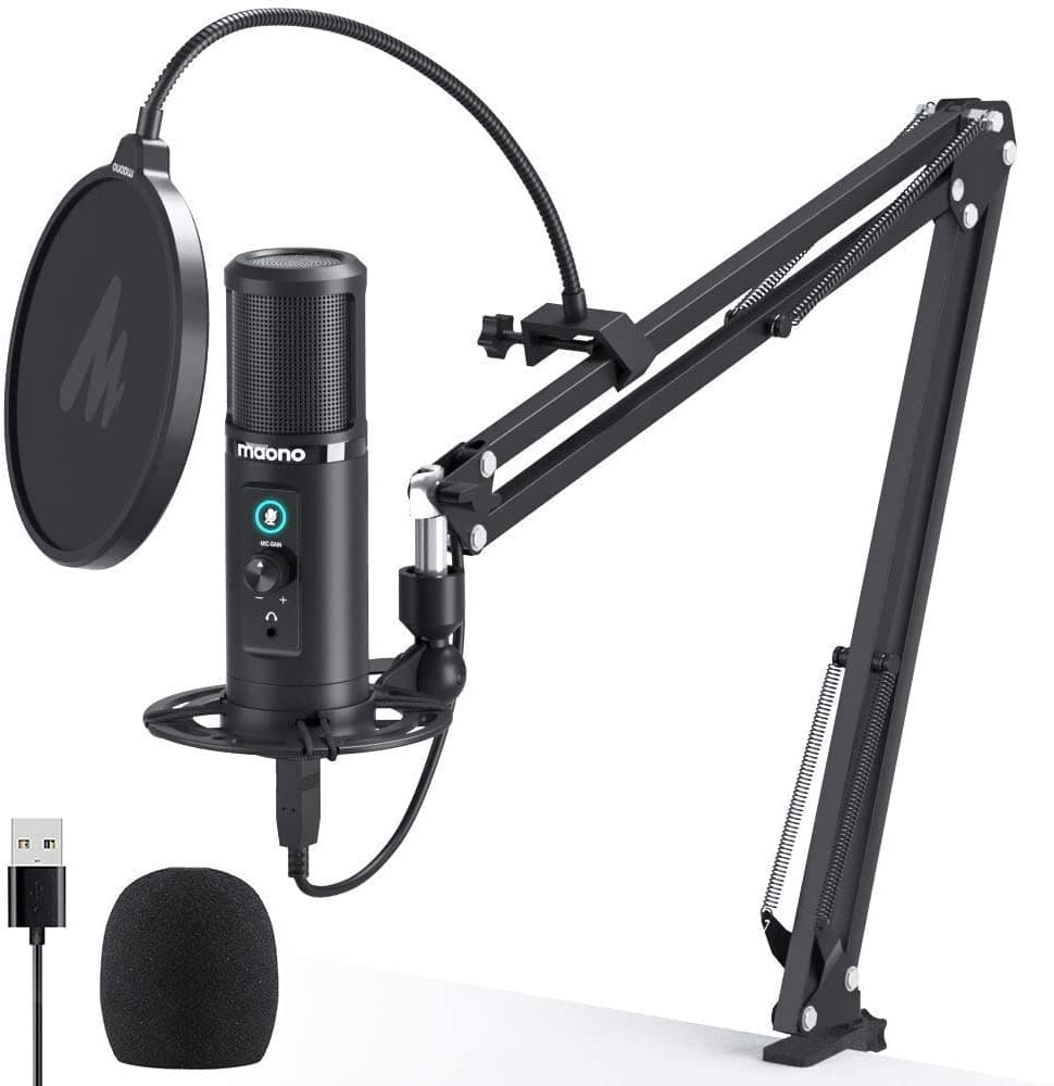Maono AU-PM422 USB microphone with pop filter and adjustable arm