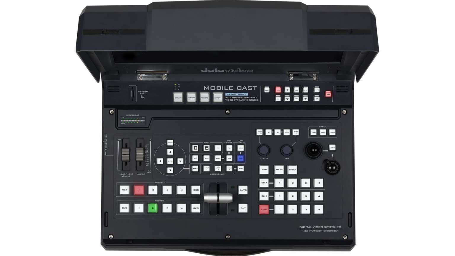 Datavideo HS-1600T MARK II 4-Channel HD/SD HDBaseT Portable Video Streaming Studio 3