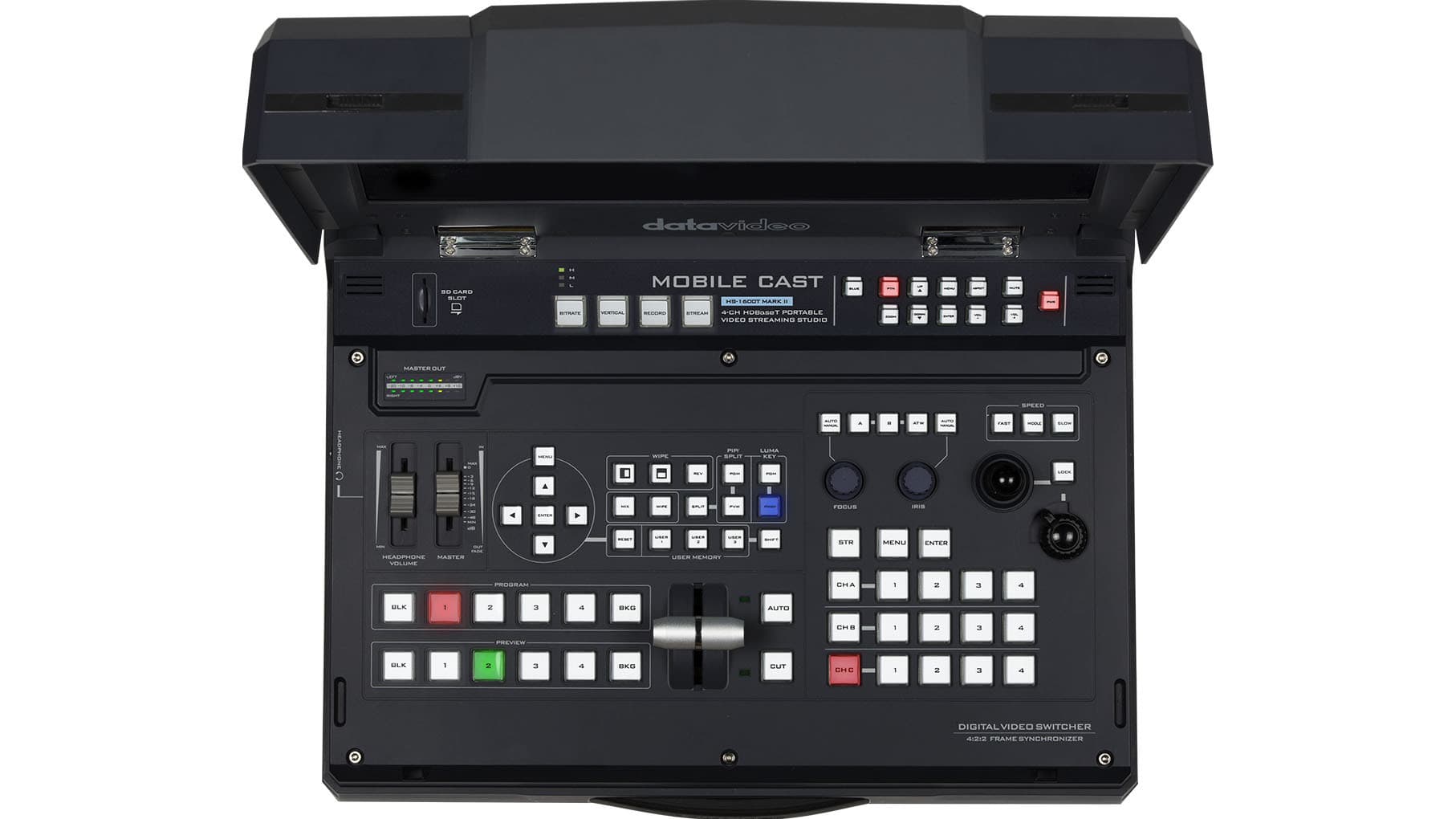 Datavideo HS-1600T MARK II 4-Channel HD/SD HDBaseT Portable Video Streaming Studio 3