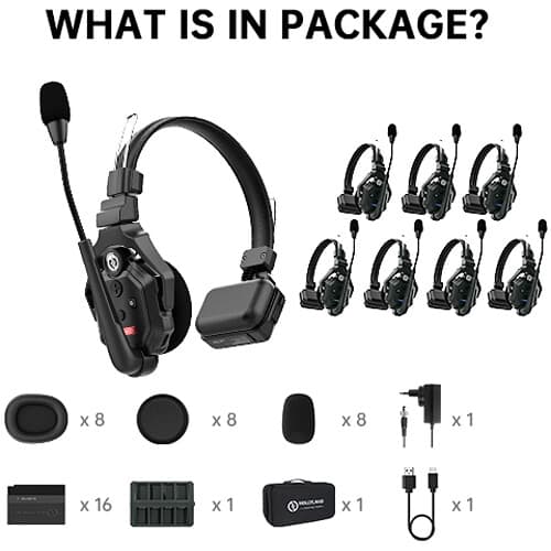 Hollyland Solidcom C1-8S Full-Duplex Wireless DECT Intercom System with 8 Headsets (1.9 GHz) 2
