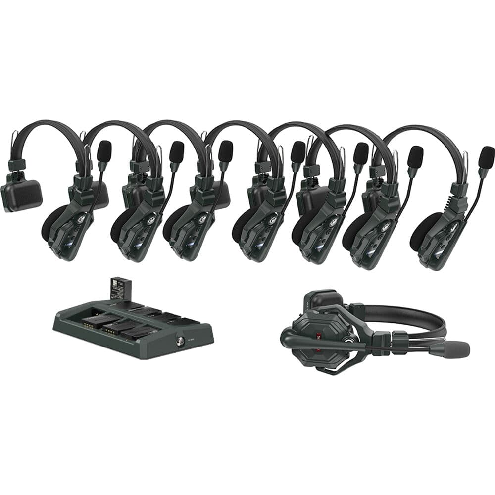 Hollyland Solidcom C1-8S wireless intercom system with 8 headsets