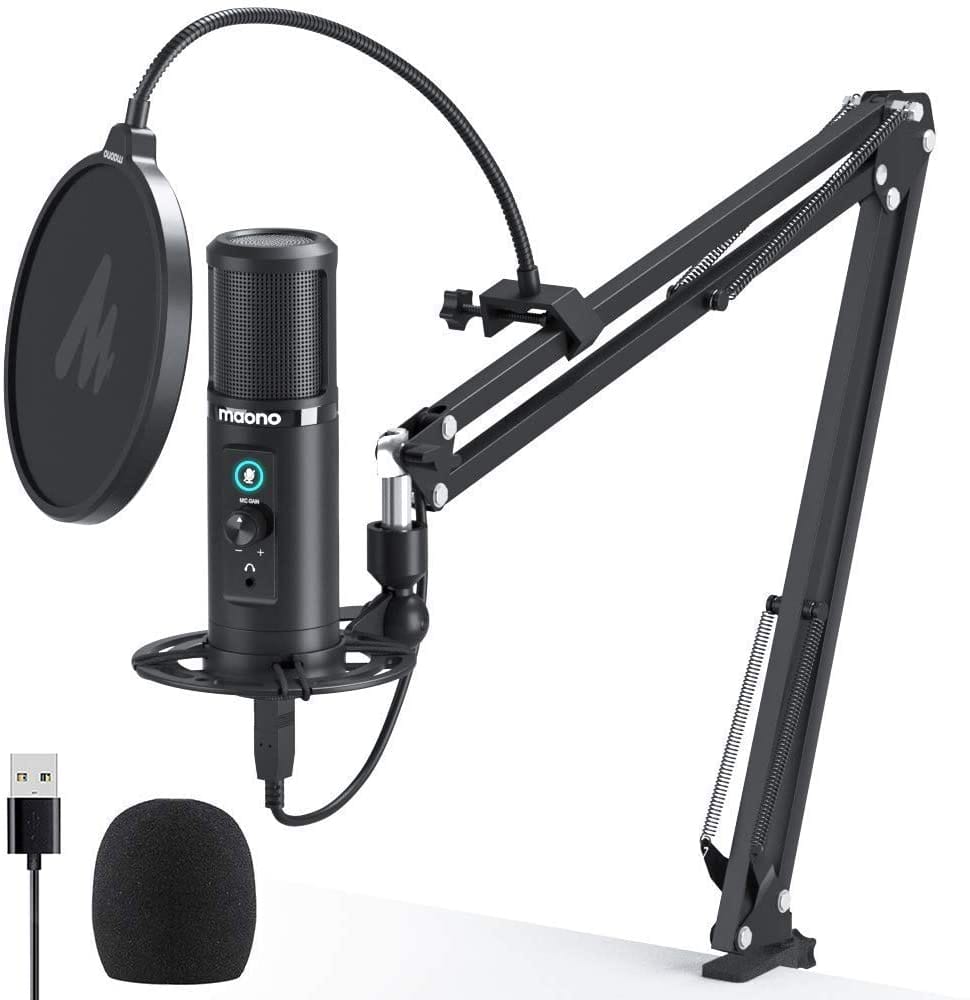 Maono AU-PM422 USB microphone with pop filter and adjustable arm
