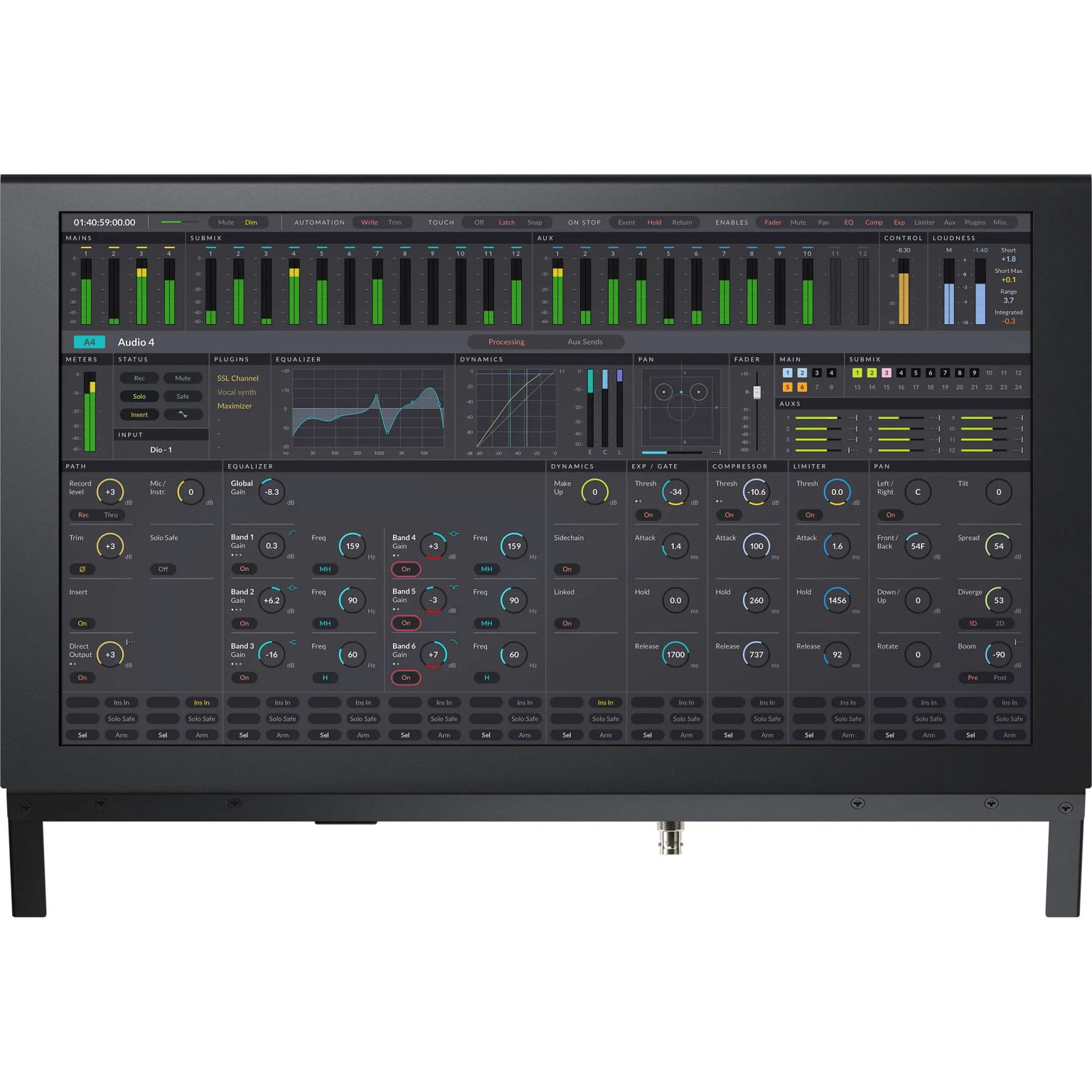 Blackmagic Design Fairlight Console LCD Monitor interface
