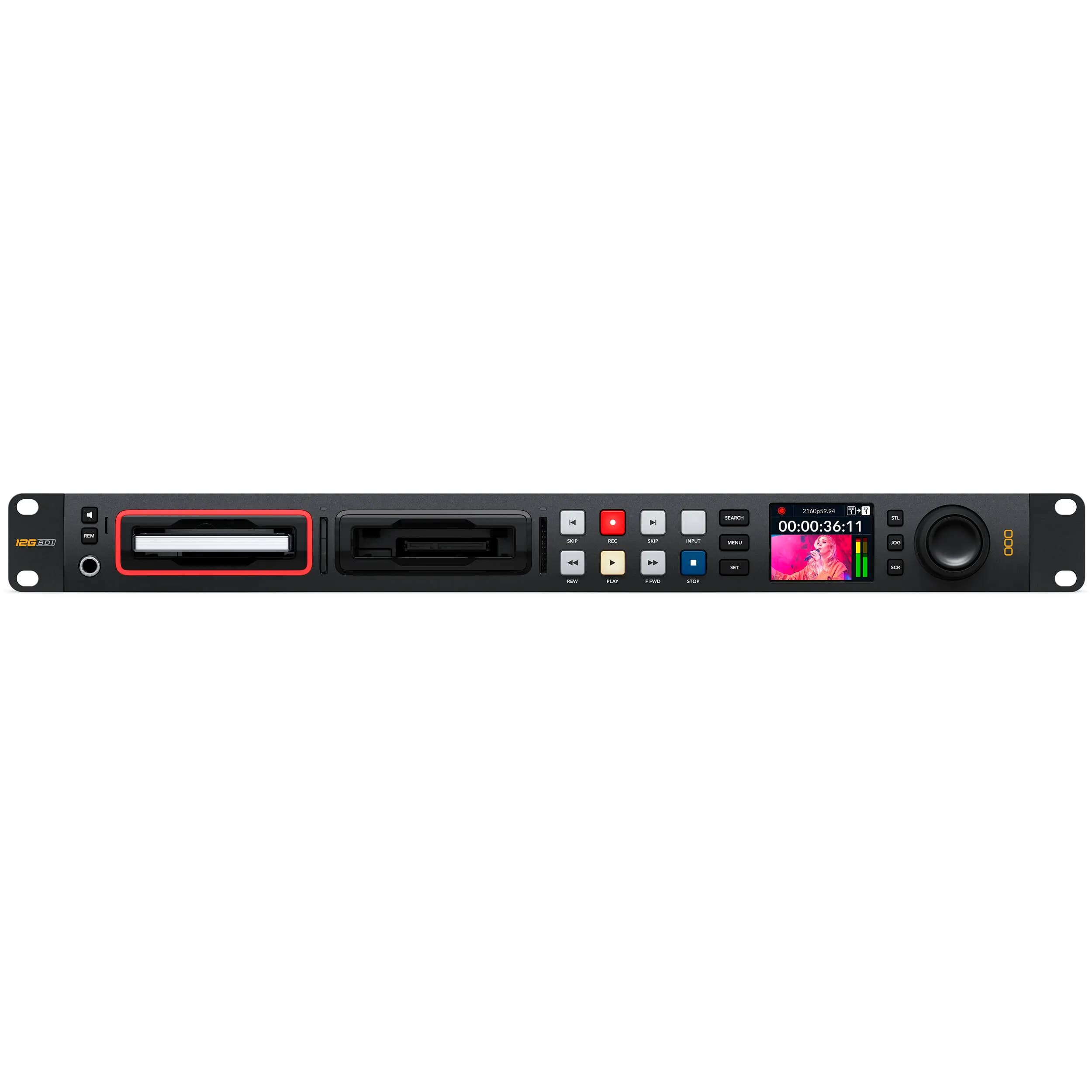 Blackmagic Design HyperDeck Studio 4K Pro front view with controls