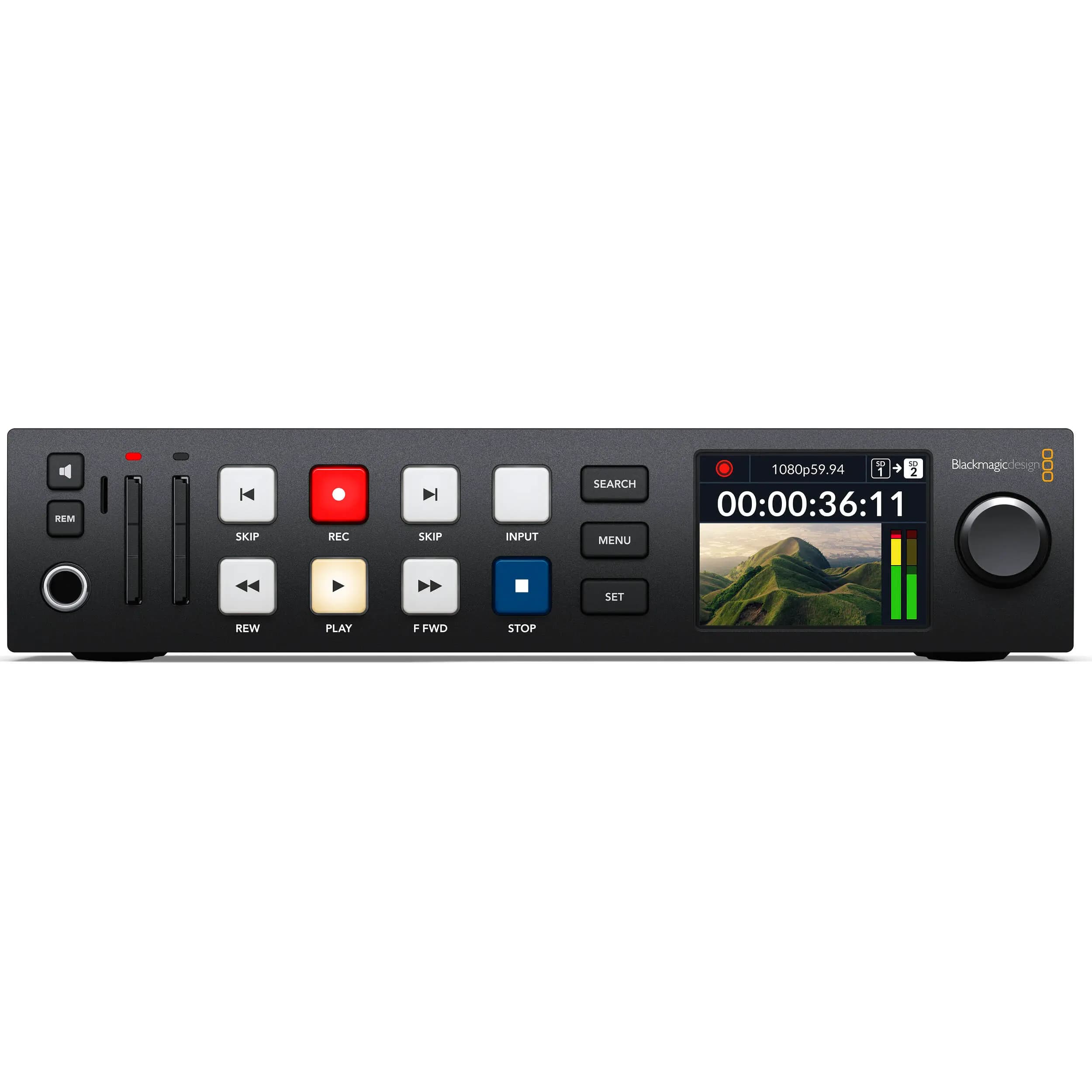 Blackmagic Design HyperDeck Studio HD Plus video recorder front view