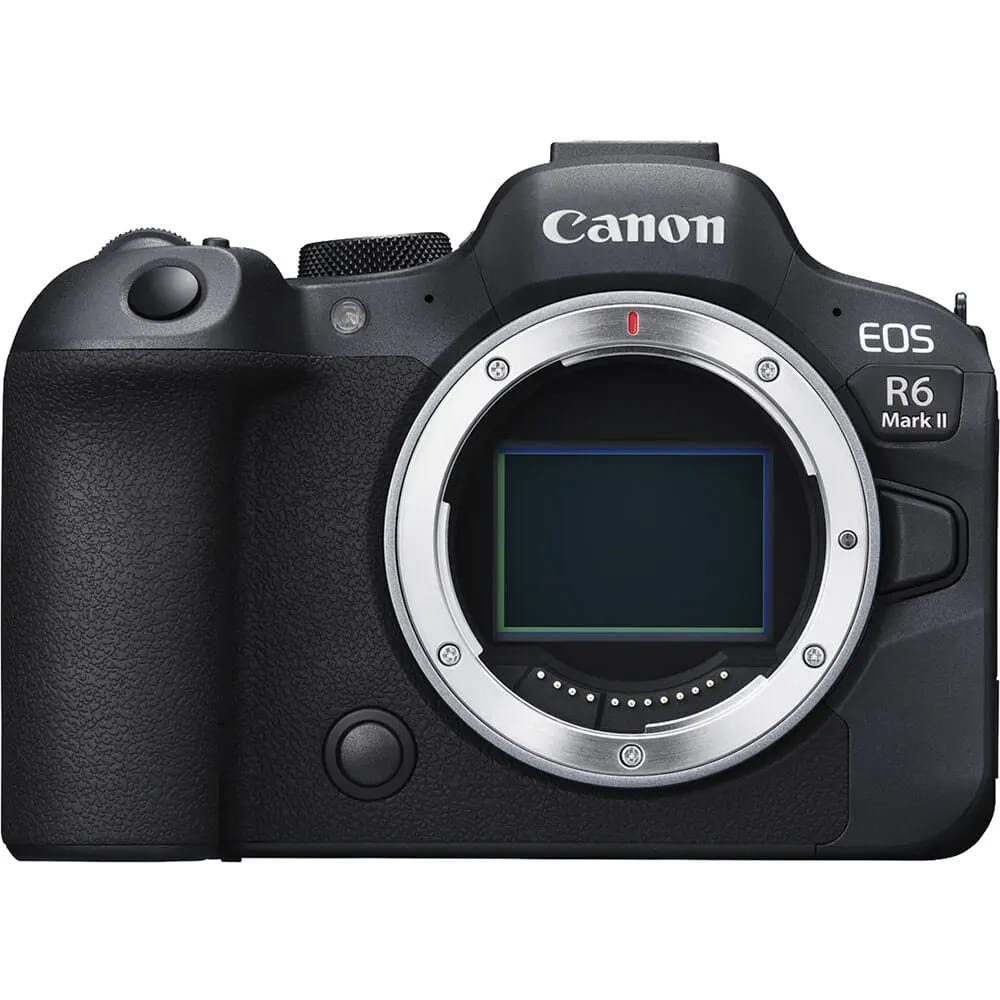 Front view of Canon EOS R6 Mark II mirrorless camera