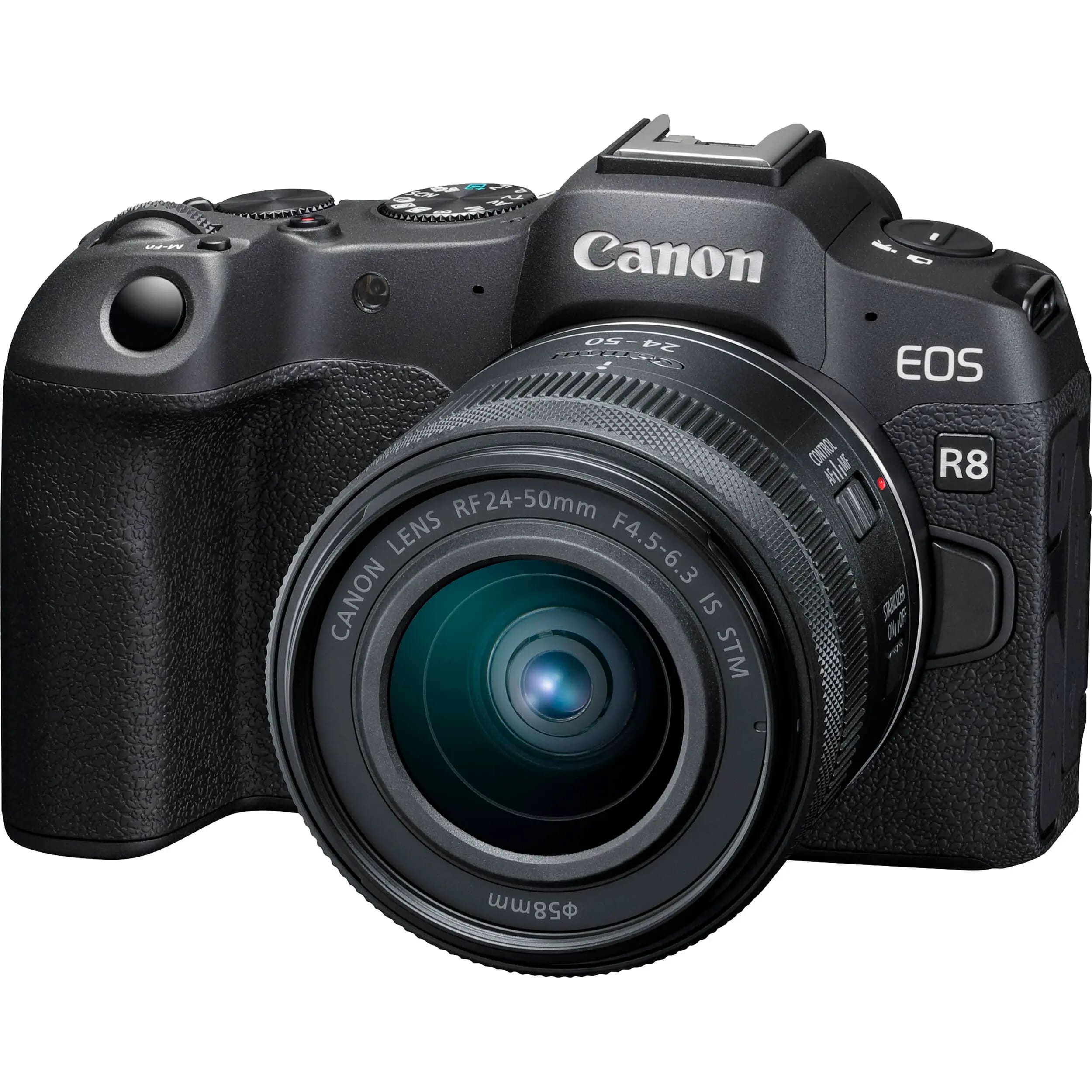 Canon EOS R8 mirrorless camera with RF 24-50mm lens
