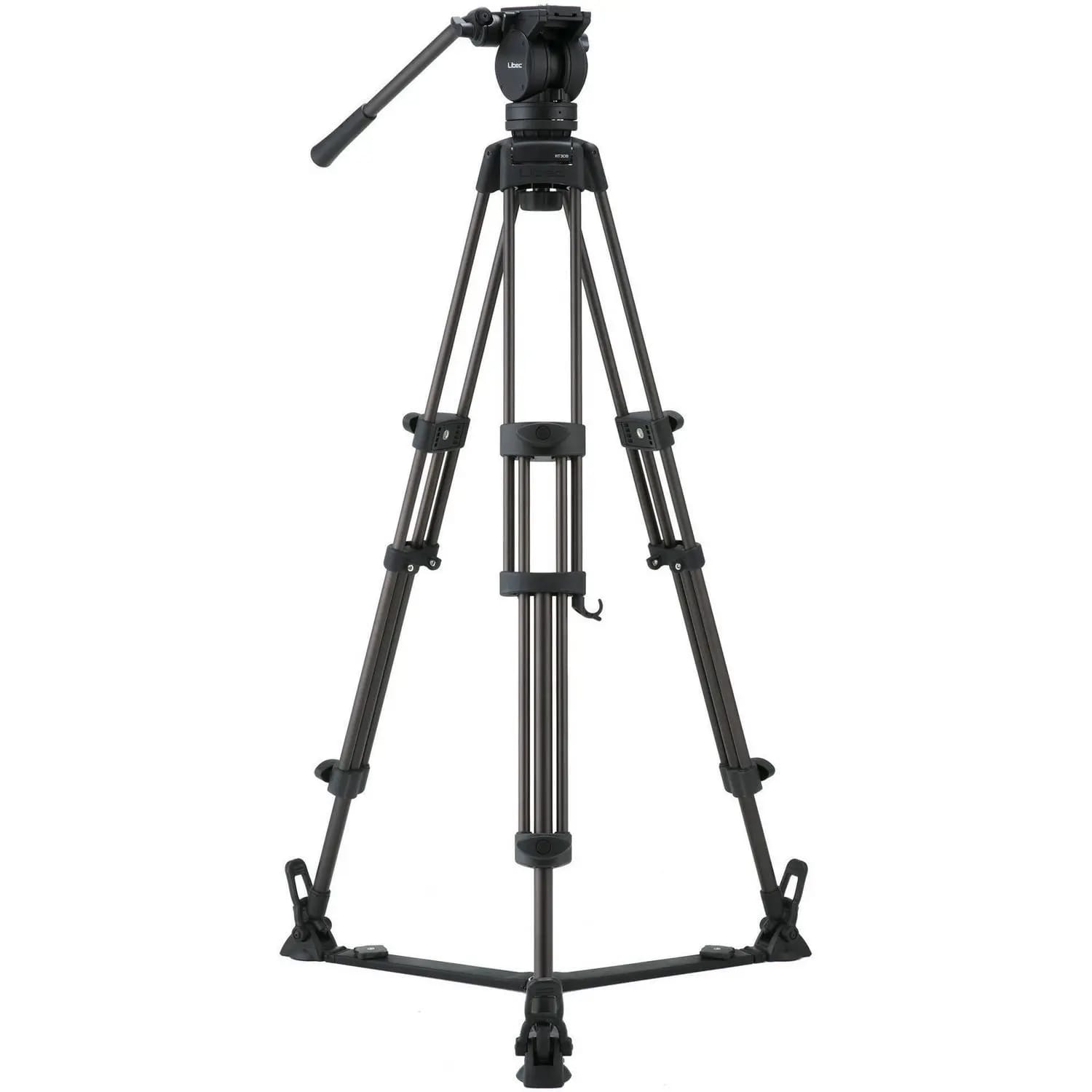 Libec LX7 Tripod with fluid head and floor spreader for video production