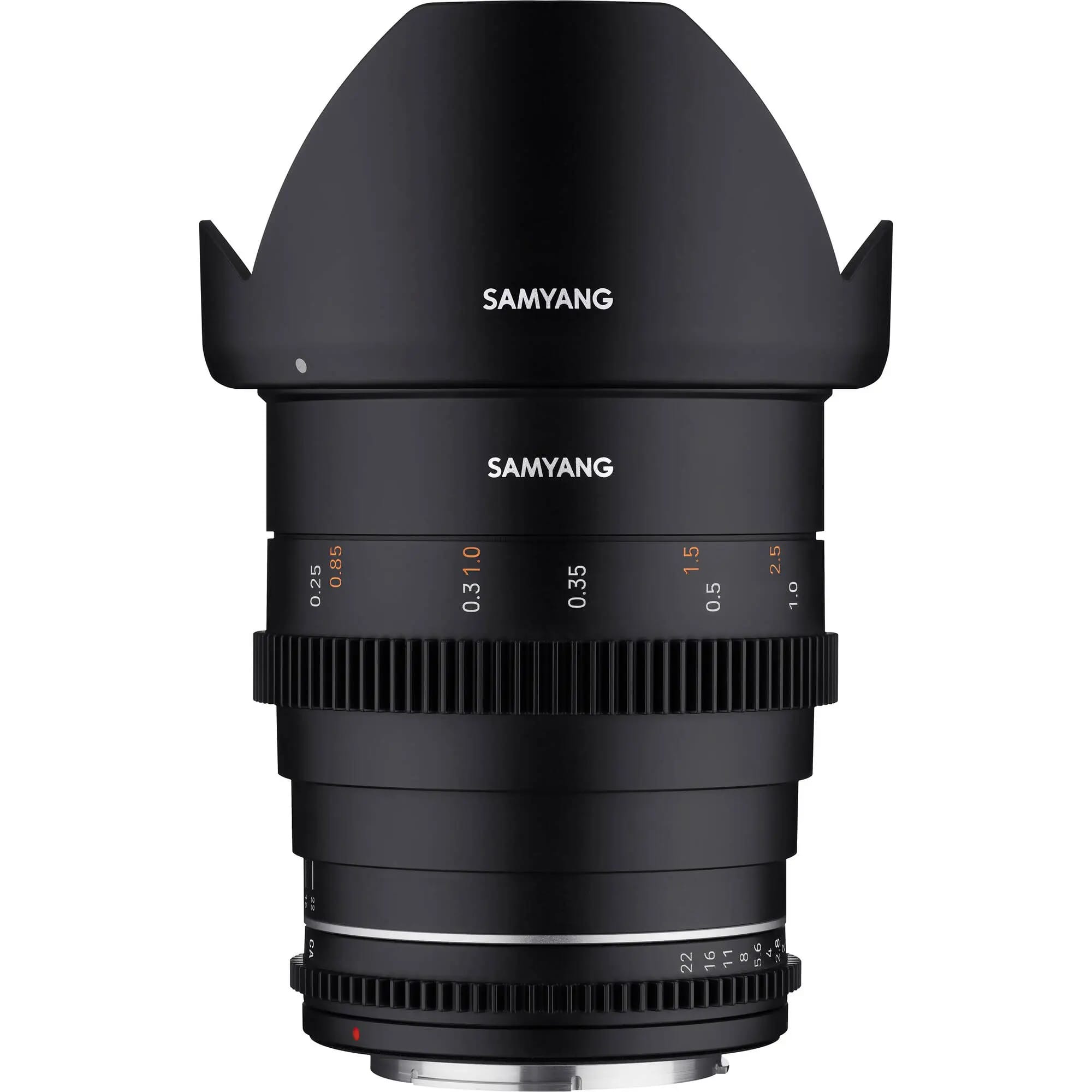Samyang 24mm T1.5 VDSLR MK2 Cine Lens with hood