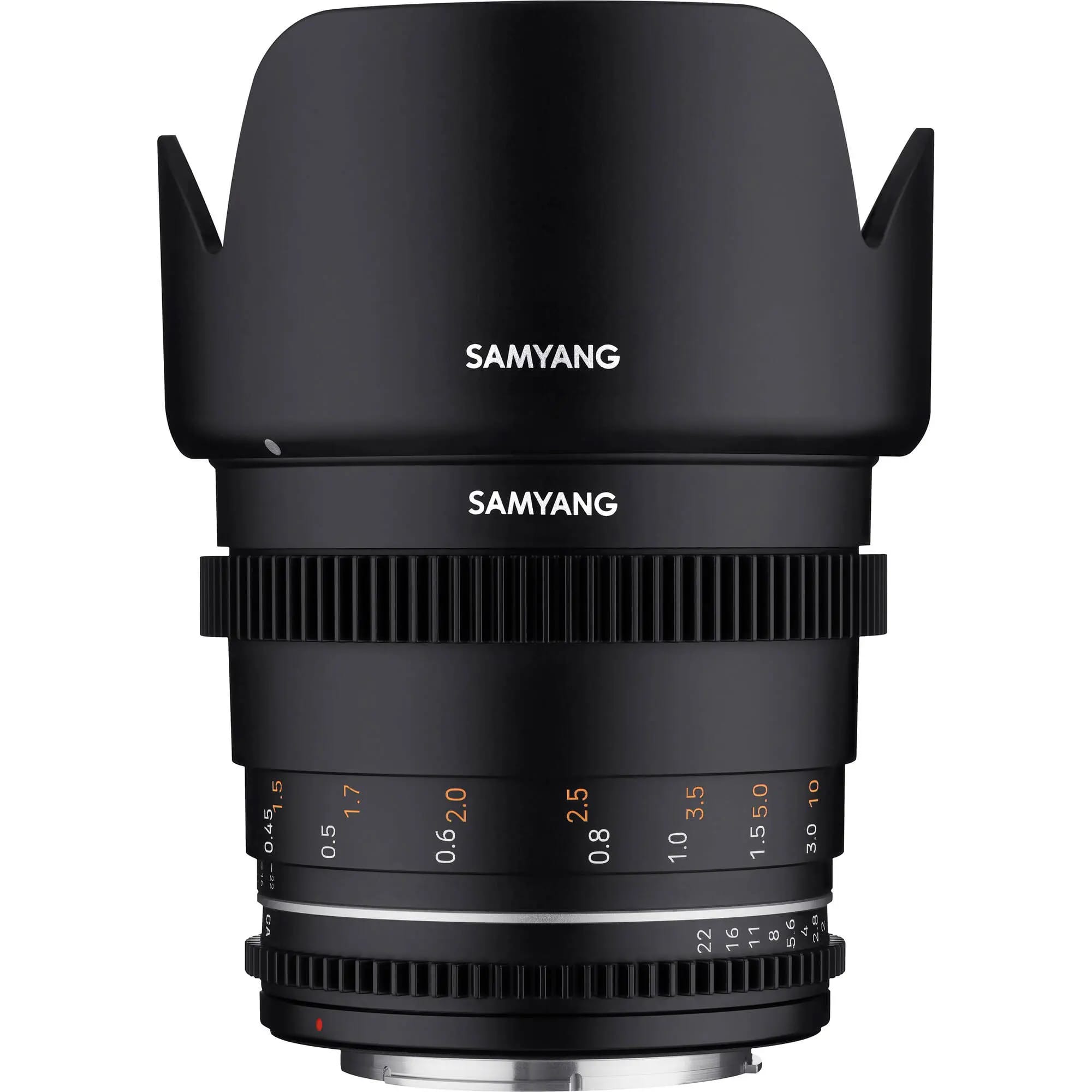 Samyang 50mm T1.5 VDSLR MK2 Cine Lens with hood