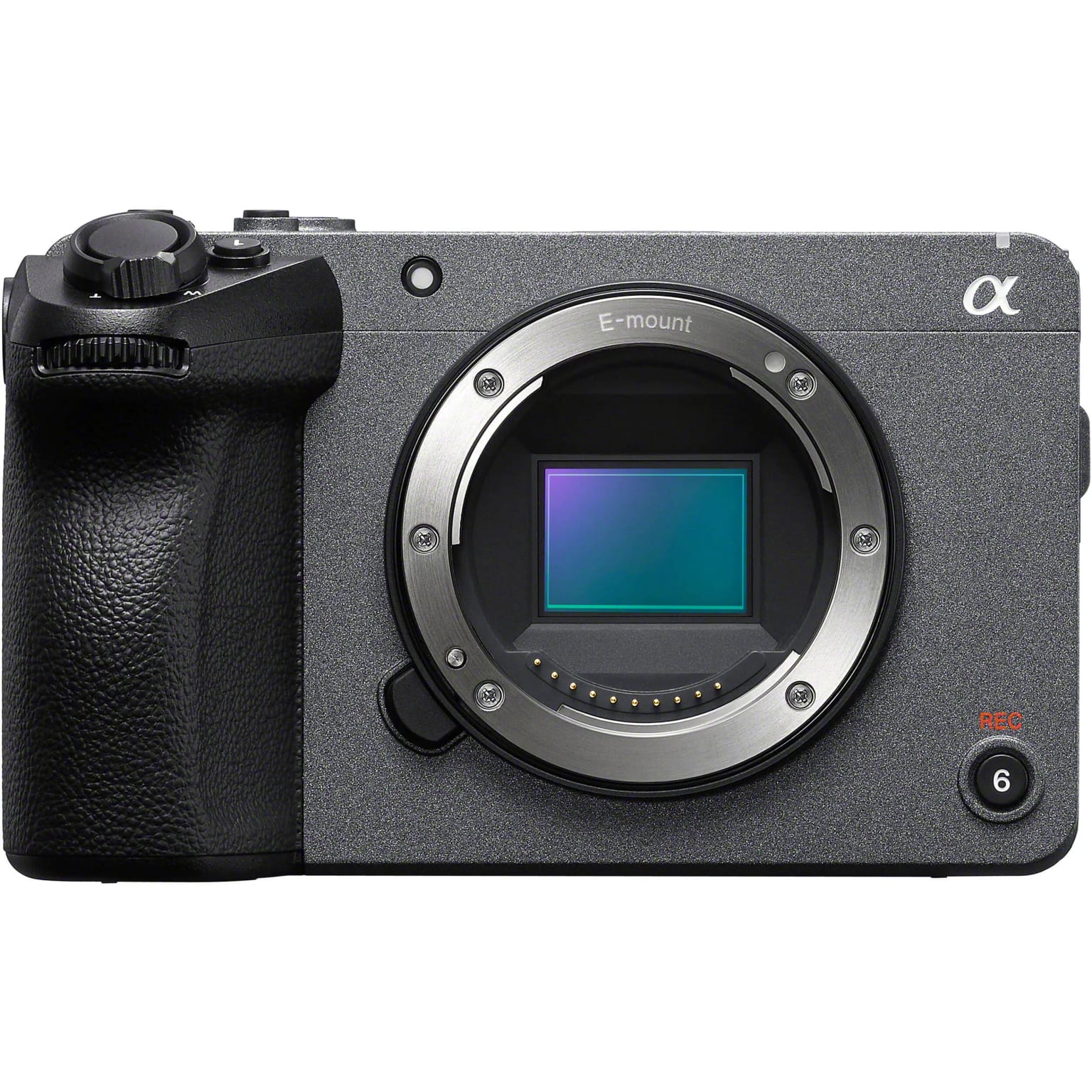 Sony FX30 Digital Cinema Camera front view with E-mount