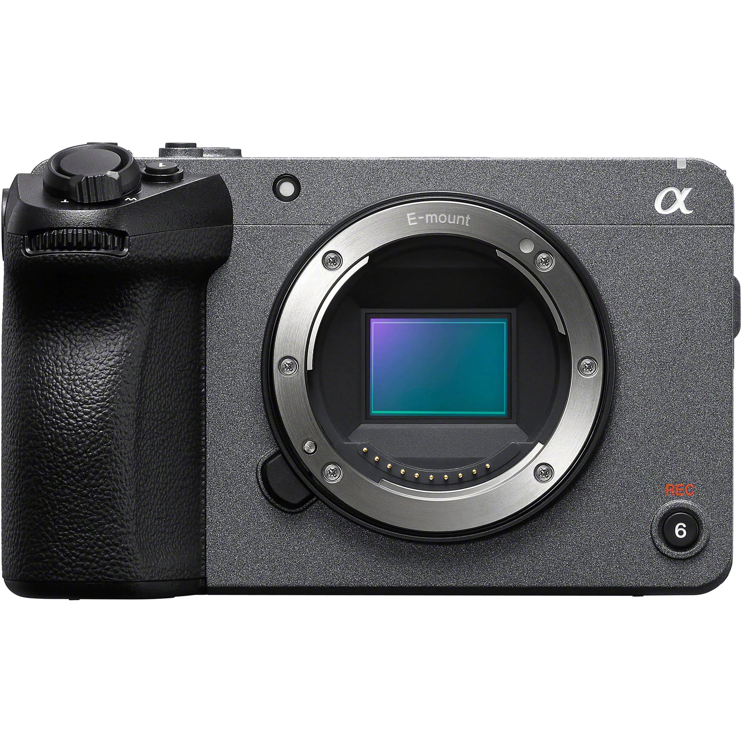 Sony FX30 Digital Cinema Camera front view with E-mount