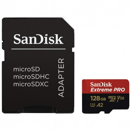 SanDisk Extreme Pro SDXC UHS-I U3 A2 V30 128GB Adapter Camera