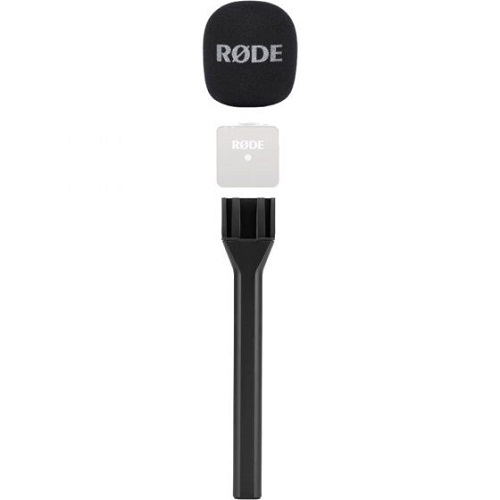 Handheld Mic Adapter turn your Wireless GO Transmitter into a handheld microphone with the RODE Interview GO. Once the transmitter is slotted snugly into the Wireless GO's cradle, the adapter will give you the sound and appearance of a handheld microphone.